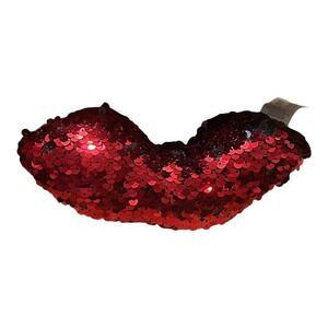 Red Sequin Lips Decorative Throw Pillow‎ Fun Accent Decor
